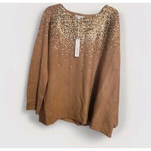 Chico’s Ombre Sequin Long Sleeve Pullover Women's XXL| Elegant Glam Statement